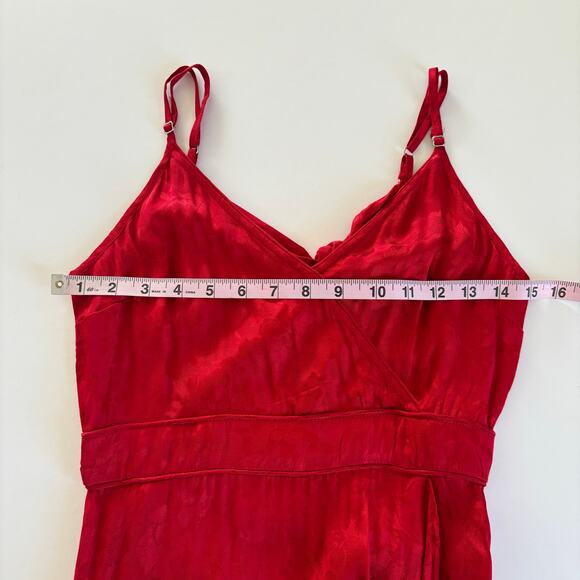 Band of the Free Anina Ruby Red Wrap Style Midi Cocktail Dress Women’s Size XS - Picture 3 of 9